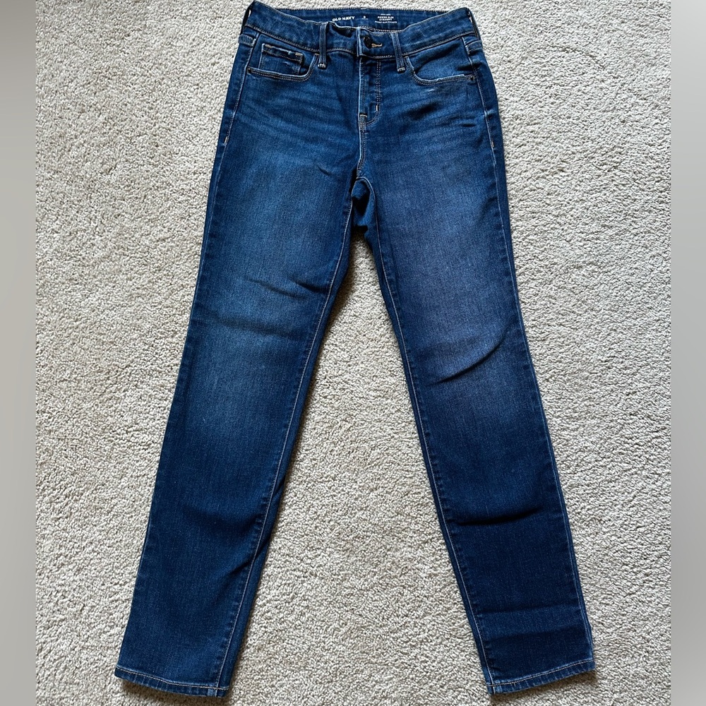 Old Navy Women's Dark Blue Straight Leg Jeans